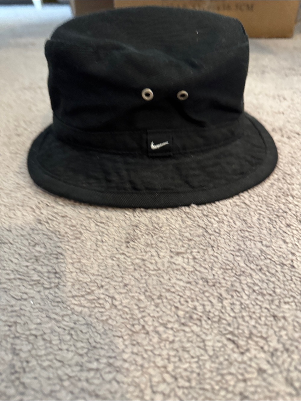 Nike Black Bucket Hat with White Swoosh Tab
